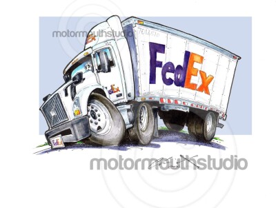 FedEx cartoon truck