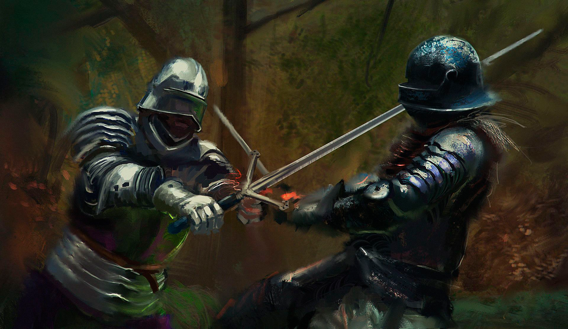 Дуэль на двоих. Битва рыцарей арт. Медиеваль рыцарь арт. Бой рыцарей на мечах. Средневековый бой на мечах.